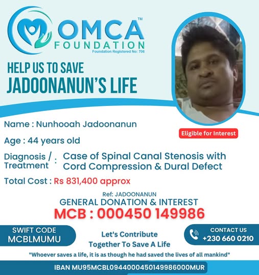 help save jadoonanun’s life – spine treatment donation support