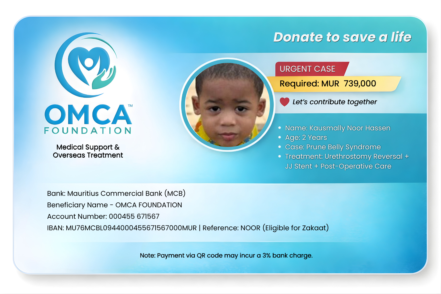 help save noor’s life – child medical treatment donation
