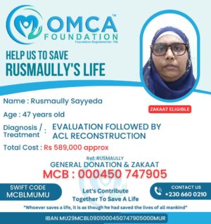 help save rusmaully’s life – urgent acl reconstruction treatment