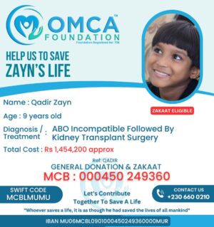 help save zayn’s life – urgent kidney transplant surgery