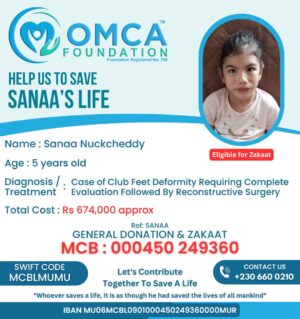 help save sanaa’s life – urent reconstructive surgery for club foot deformity