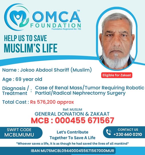 help save muslim’s life – urgent kidney tumor surgery