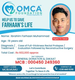 help save farhaan’s life – urgent surgery for rectal prolapse