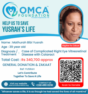 Help Save Yusrah’s Life – Urgent Eye Surgery Treatment Support