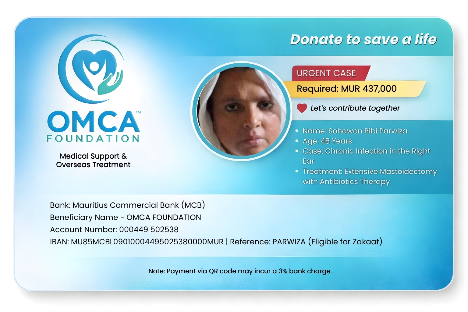help save parwiza’s life – urgent ear surgery treatment