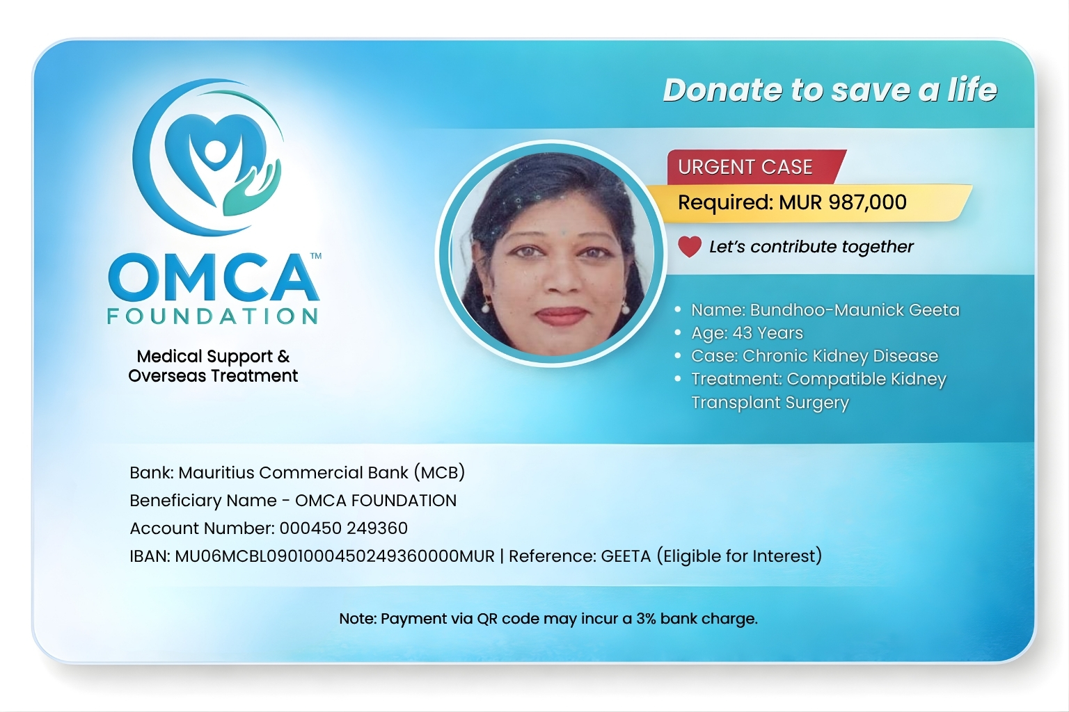 help save geeta’s life – kidney transplant donation support