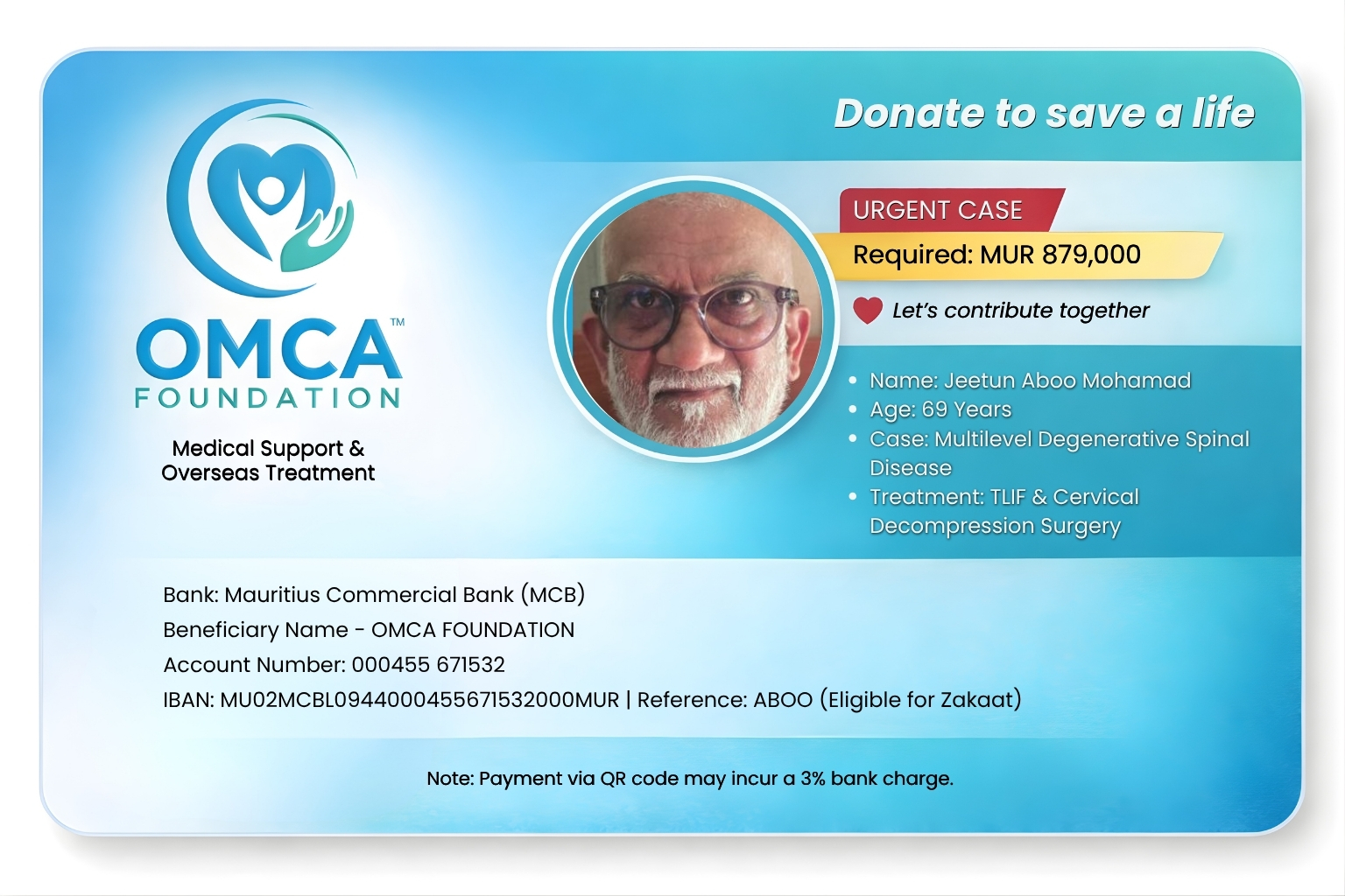 help save aboo’s life – urgent spine surgery support