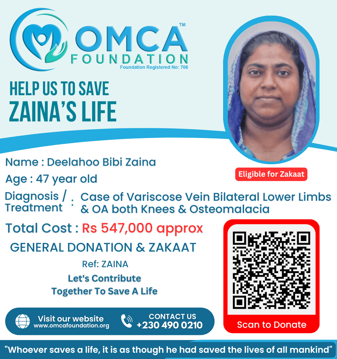 Help Save Zaina’s Life – Urgent Varicose Vein Surgery Treatment Support