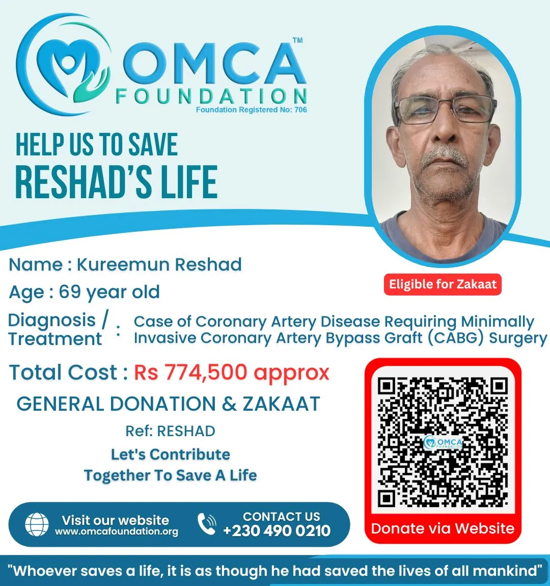 Help Save Reshad’s Life – Urgent Heart Bypass Surgery Support