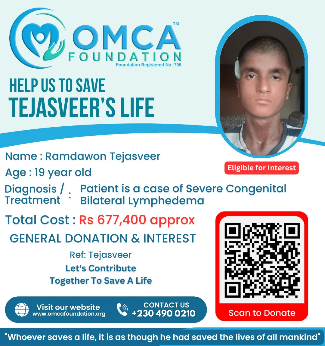 Help Save Tejasveer’s Life – Urgent Lymphedema Treatment Support