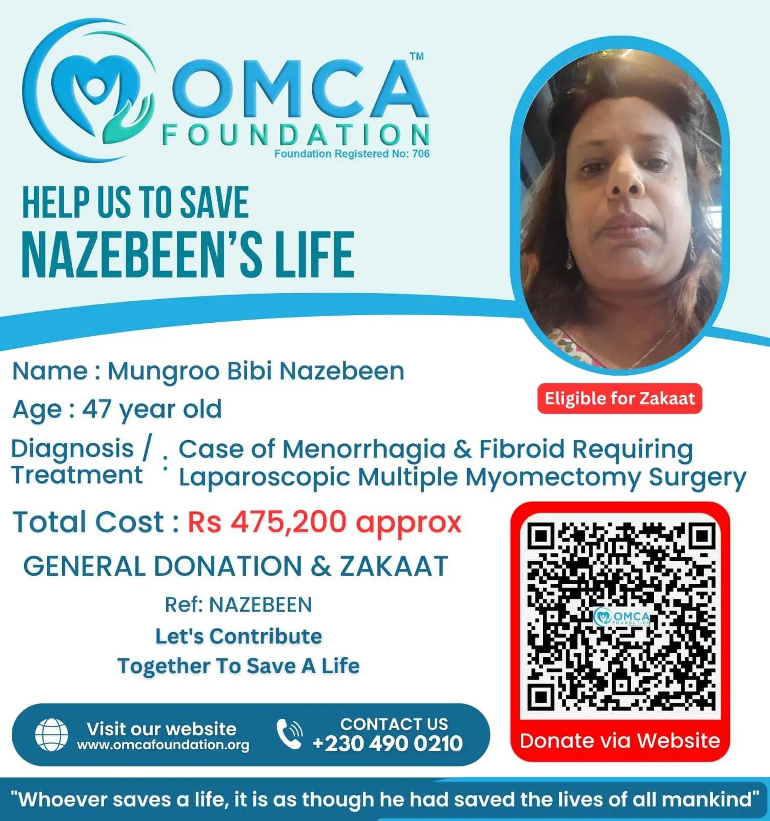 Help Save Nazebeen’s Life – Fibroid Surgery Support