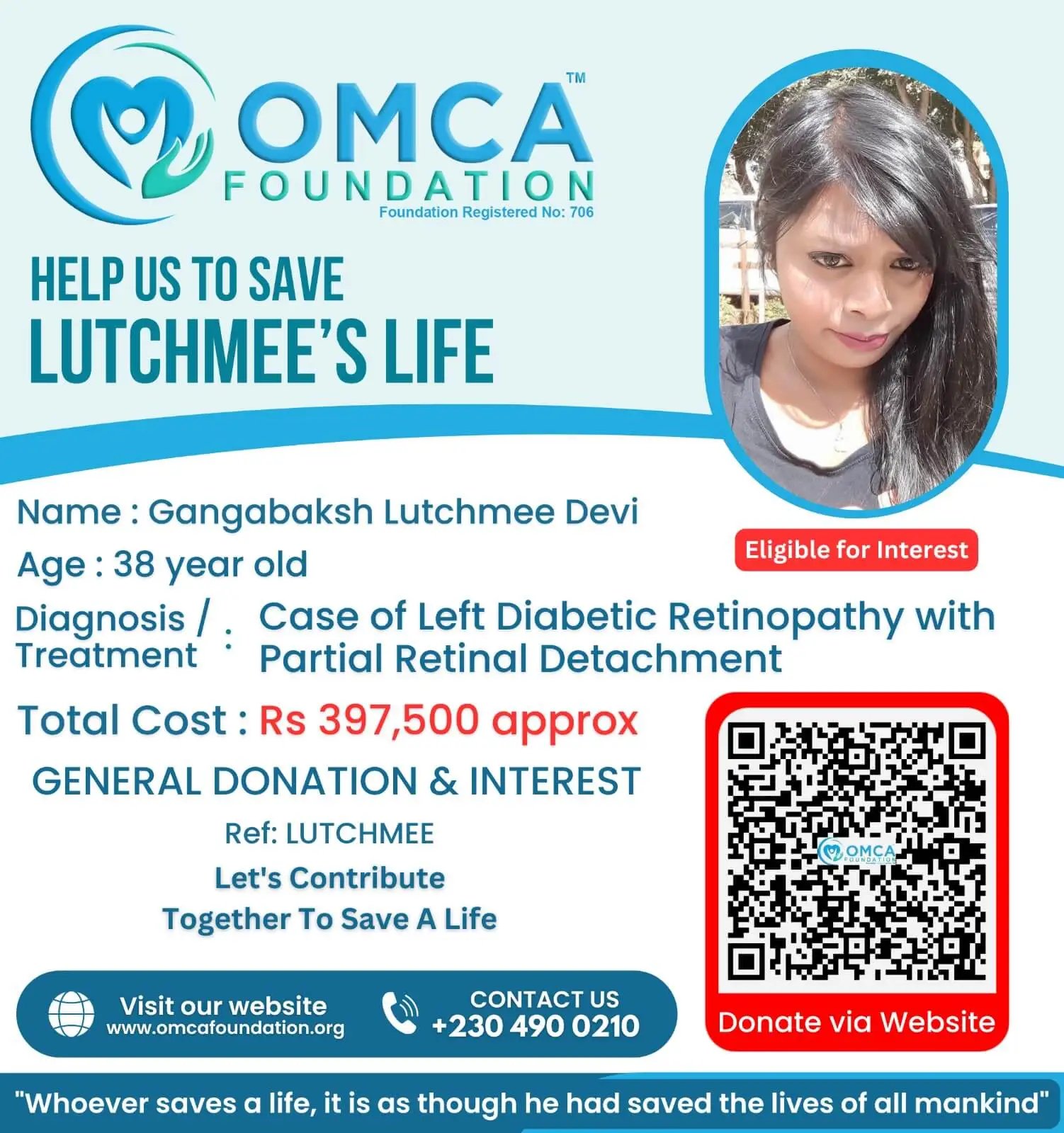 Help Save Lutchmee’s Life – Urgent Eye Surgery Support