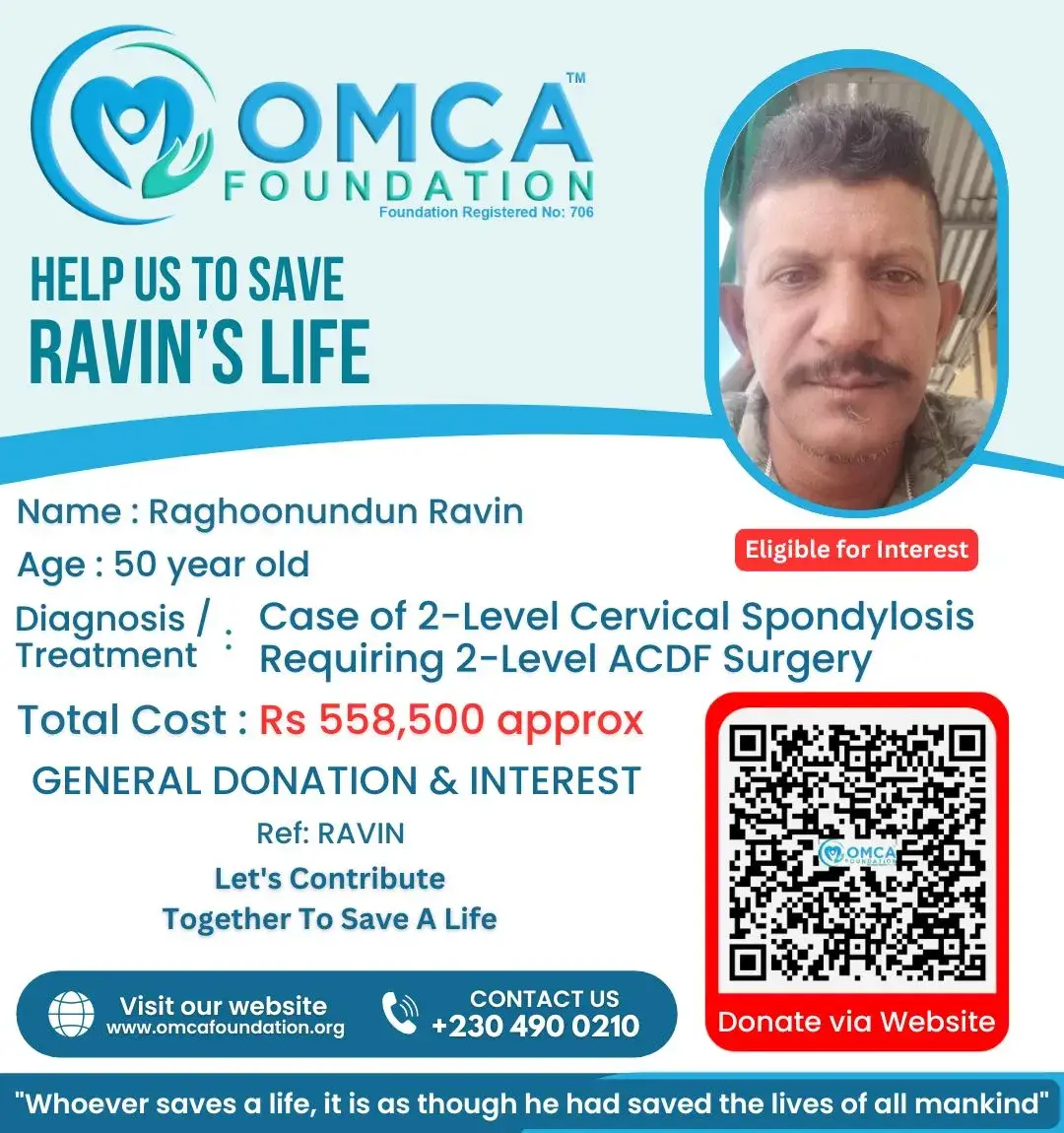 Help Save Ravin’s Life – Urgent Spine Surgery Support