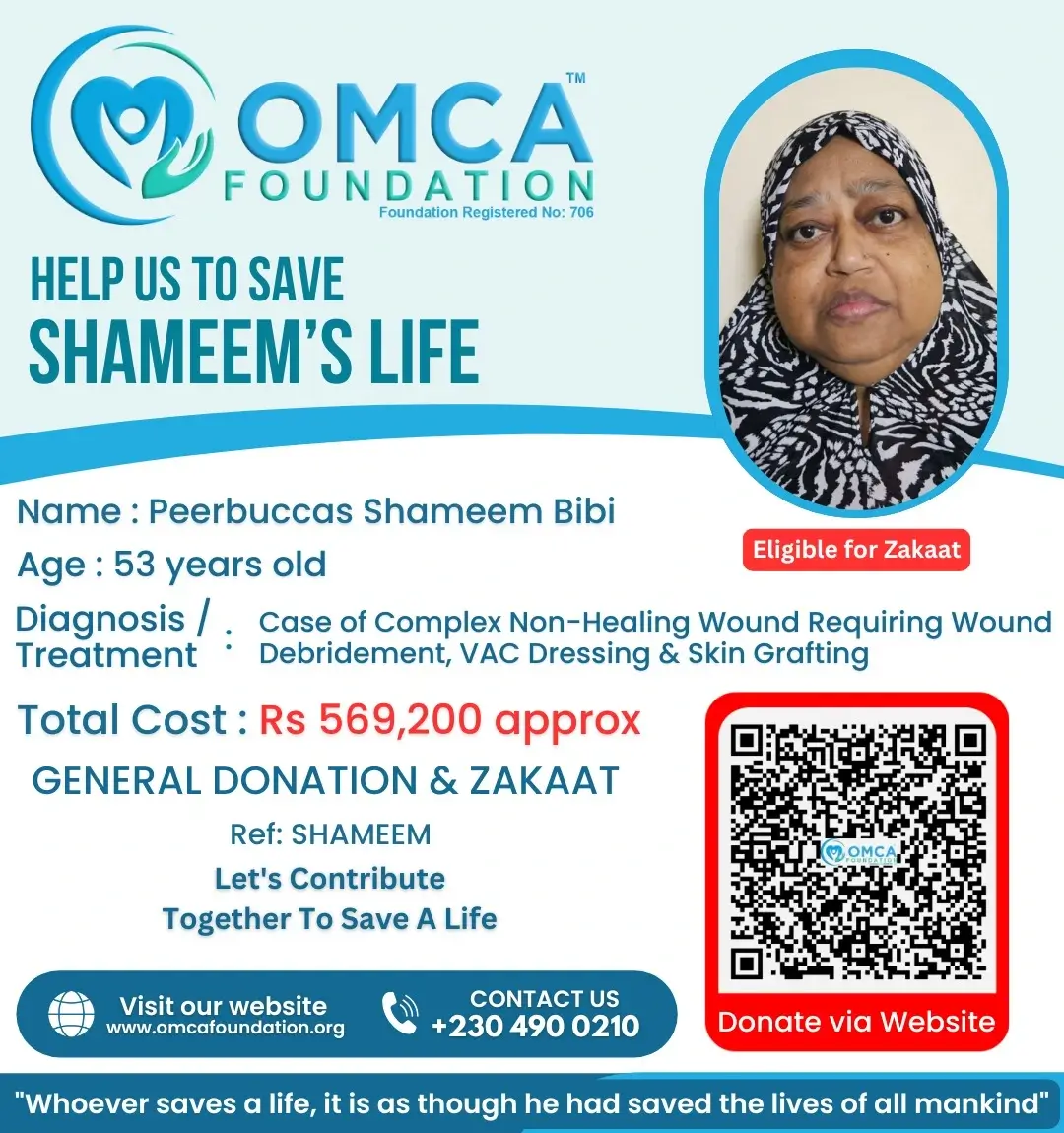 Help Save Shameem's Life – Urgent Complex Wound Treatment Support