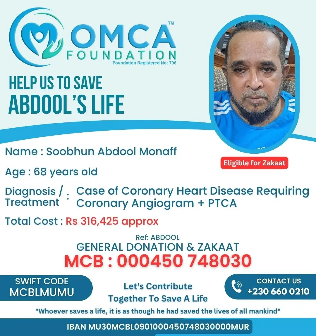 Help Save Monaff's Life – Urgent Coronary Heart Disease Treatment Support