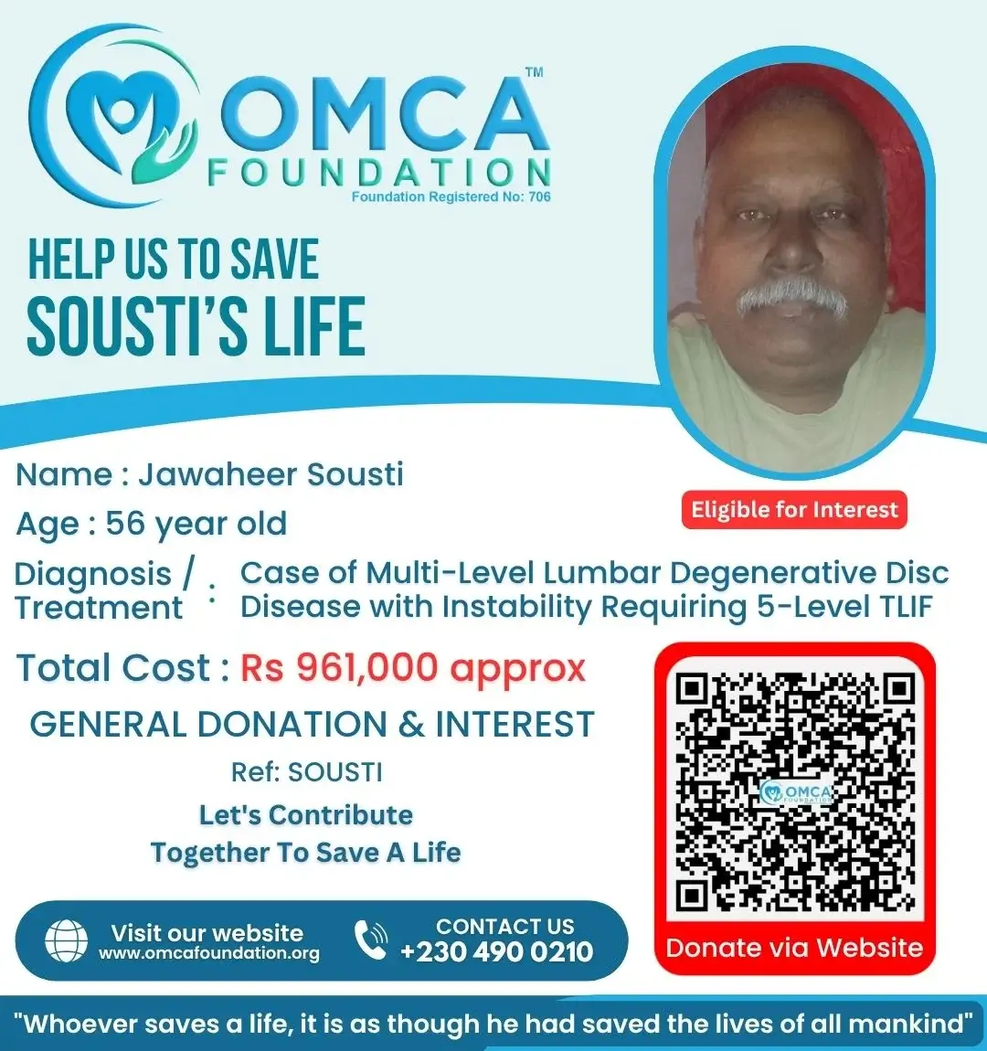 Help Save Sousti’s Life – Urgent Spine Surgery Support