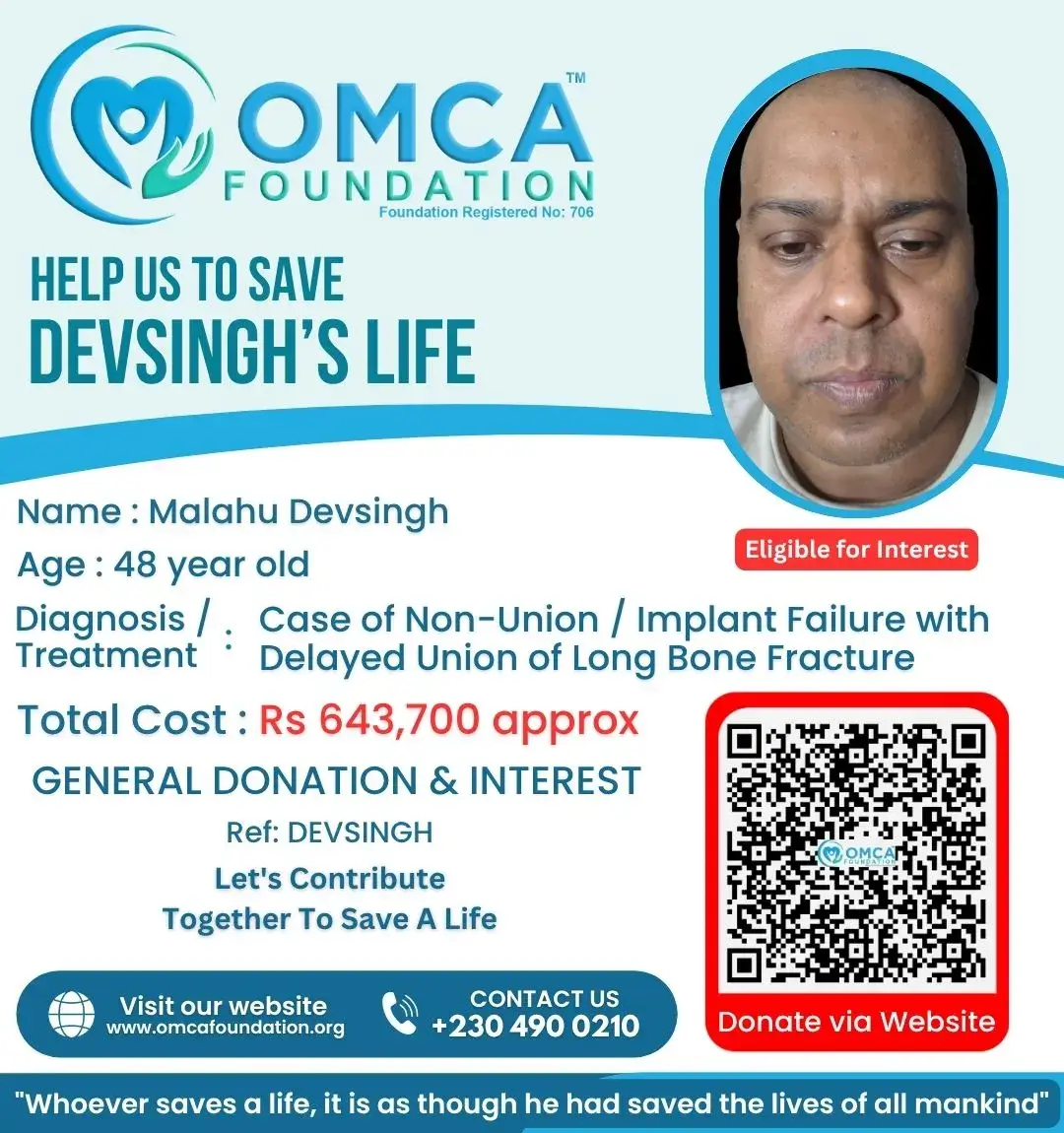 Help Save Devsingh’s Life – Urgent Bone Fracture Treatment Support