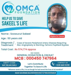 Help Save Mr. Soowurut Sakeel – Urgent Vascular Surgery Support